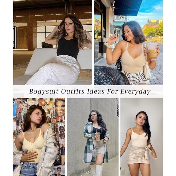 Women's Beige Brief Shapewear Tummy Control Body Shaper Snatching Body Suit - Picture 3 of 6